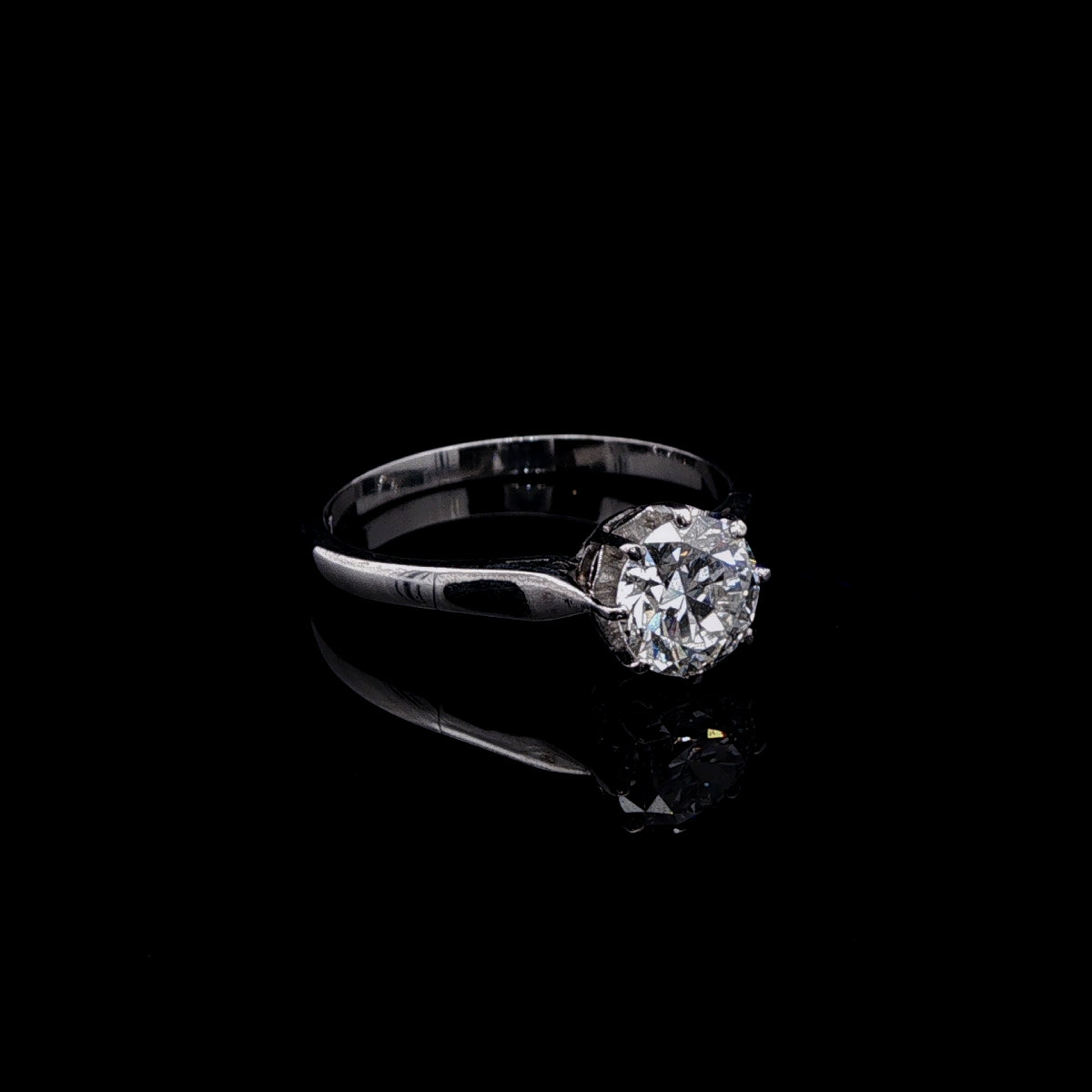Platinum Old Cut 1.03ct  Diamond Solitaire Ring, Cut Circa 1890
