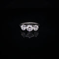 Platinum Three Stone Transition Cut Diamond Ring