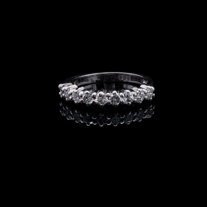 18ct White Gold Nine Stone Brilliant Cut Diamond Half Eternity Ring