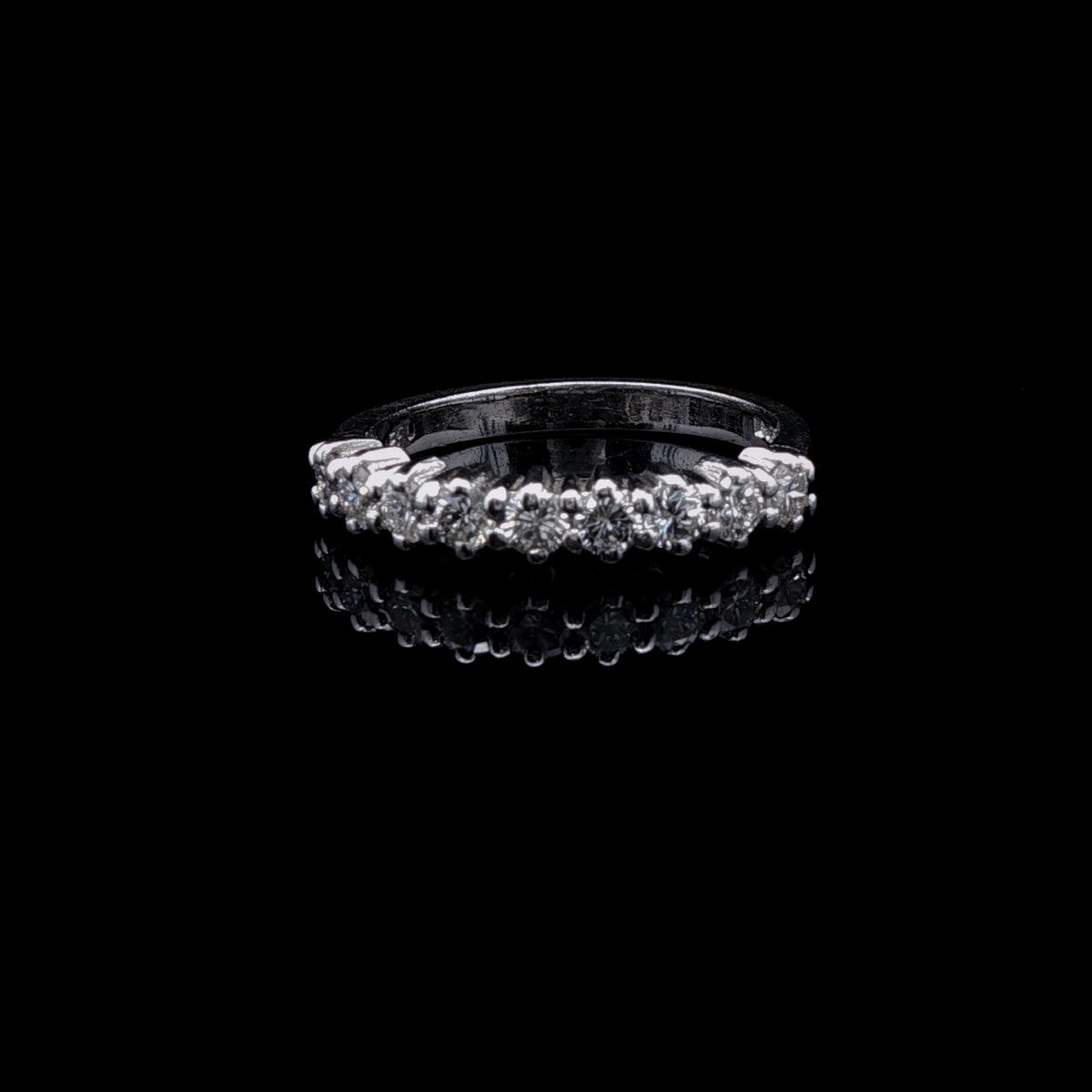 18ct White Gold Nine Stone Brilliant Cut Diamond Half Eternity Ring