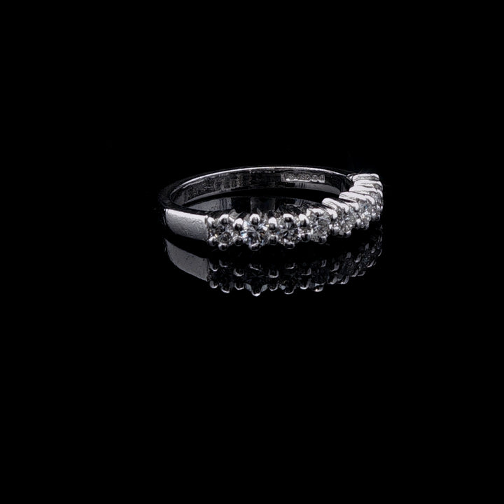 18ct White Gold Nine Stone Brilliant Cut Diamond Half Eternity Ring