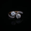 18ct Yellow Gold and Platinum Diamond Toi et Moi ring, 1.35ct