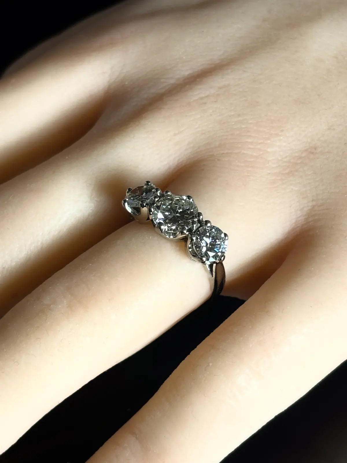Platinum and 2.7ct Diamond Three Stone Ring