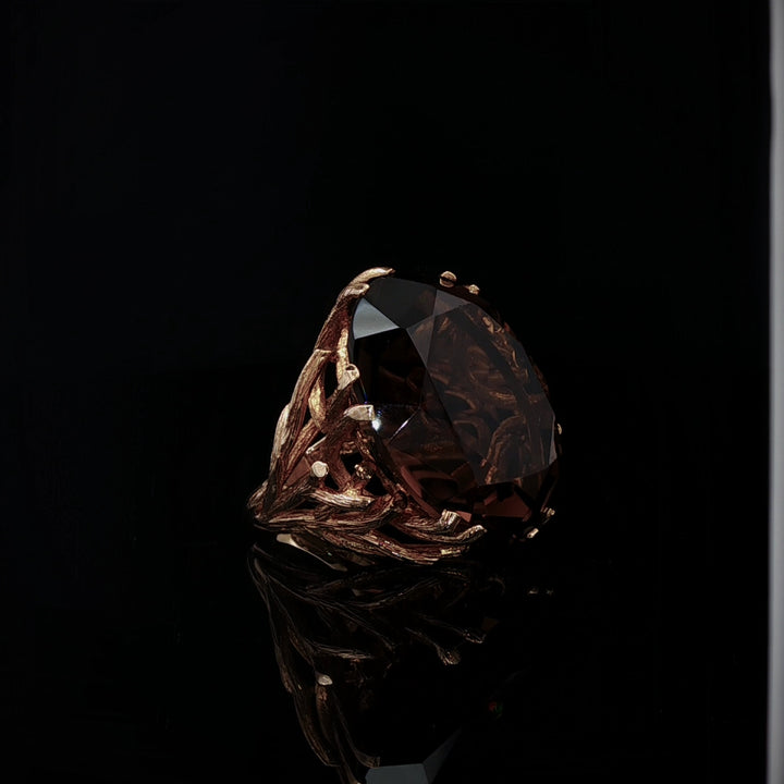 9ct Yellow Gold 35ct Smokey Quartz Cocktail Ring