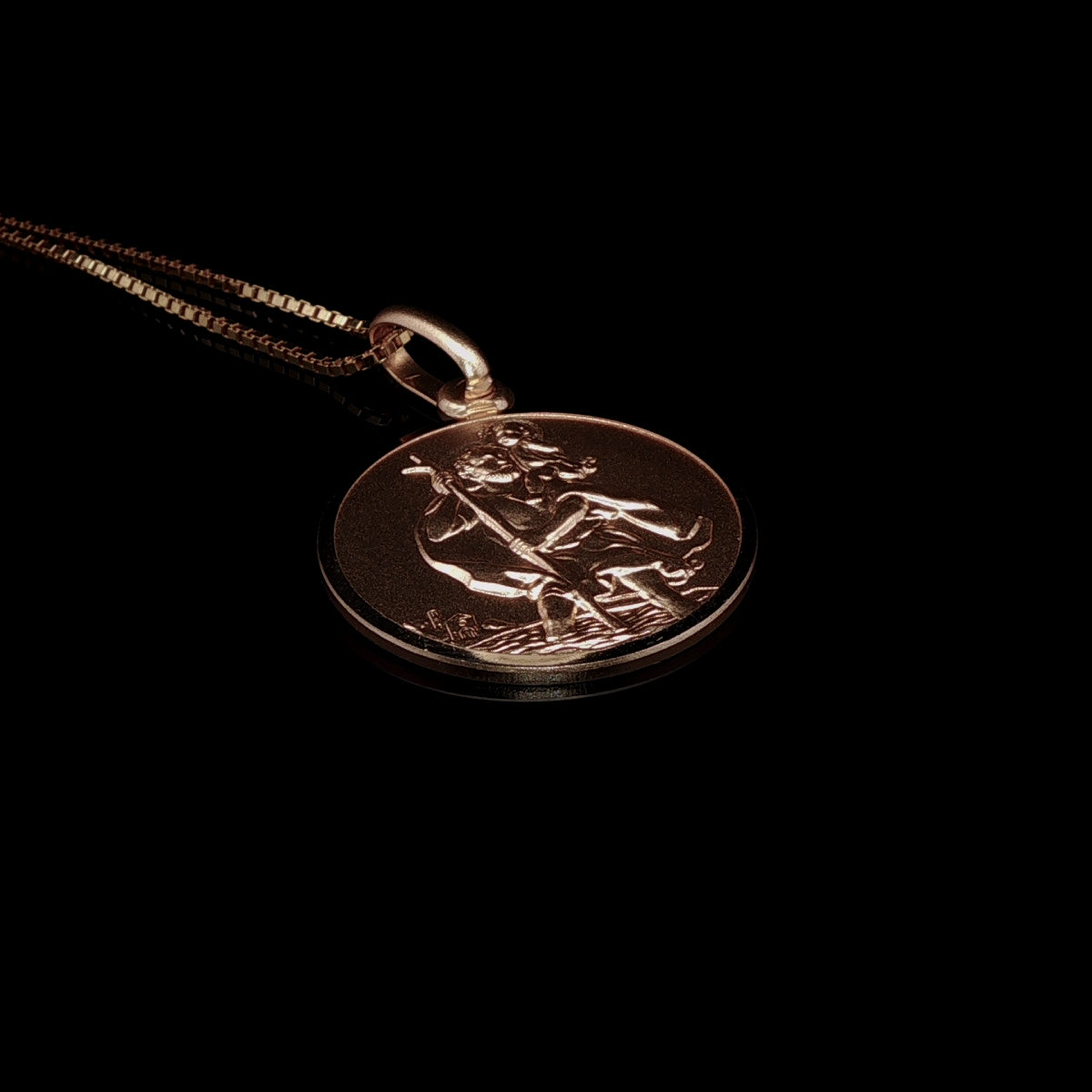 Vintage 9ct Yellow Gold St Christopher Medallion Pendant