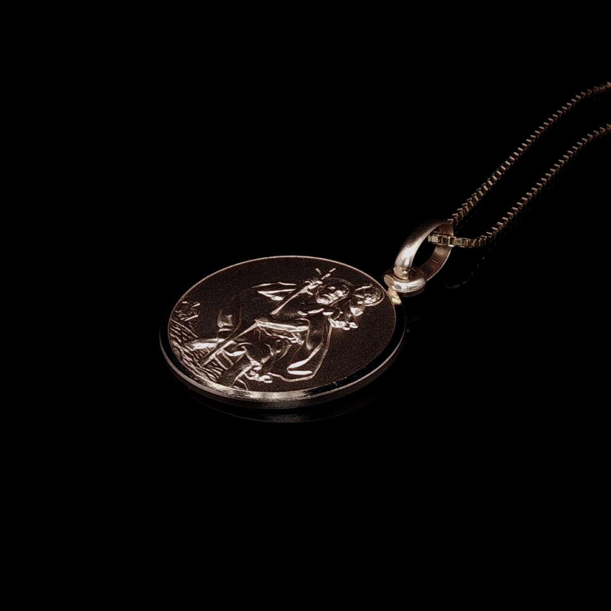 Vintage 9ct Yellow Gold St Christopher Medallion Pendant
