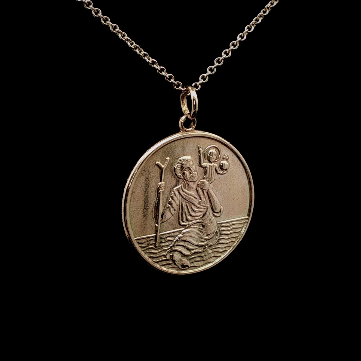 9ct Yellow Gold St Christopher Pendant, Hallmarked Birmingham 1960