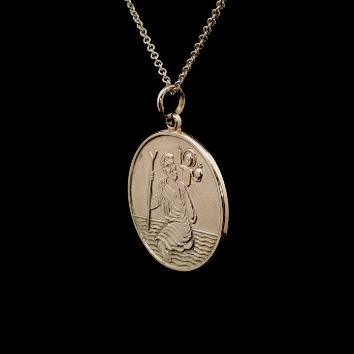9ct Yellow Gold St Christopher Pendant, Hallmarked Birmingham 1960