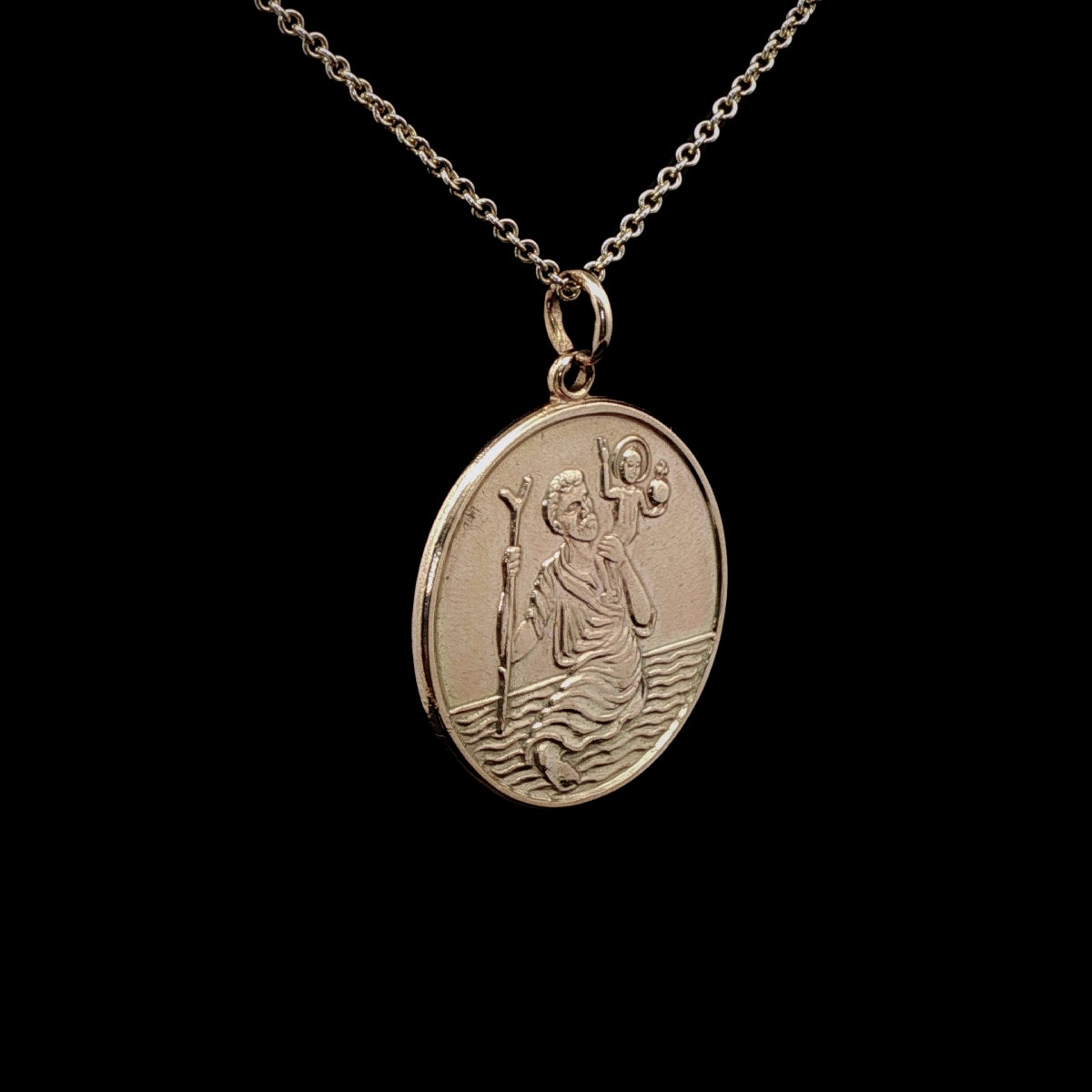 9ct Yellow Gold St Christopher Pendant, Hallmarked Birmingham 1960