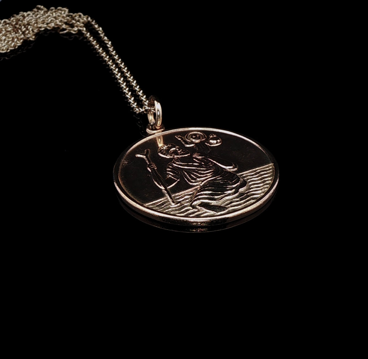 9ct Yellow Gold St Christopher Pendant, Hallmarked Birmingham 1960