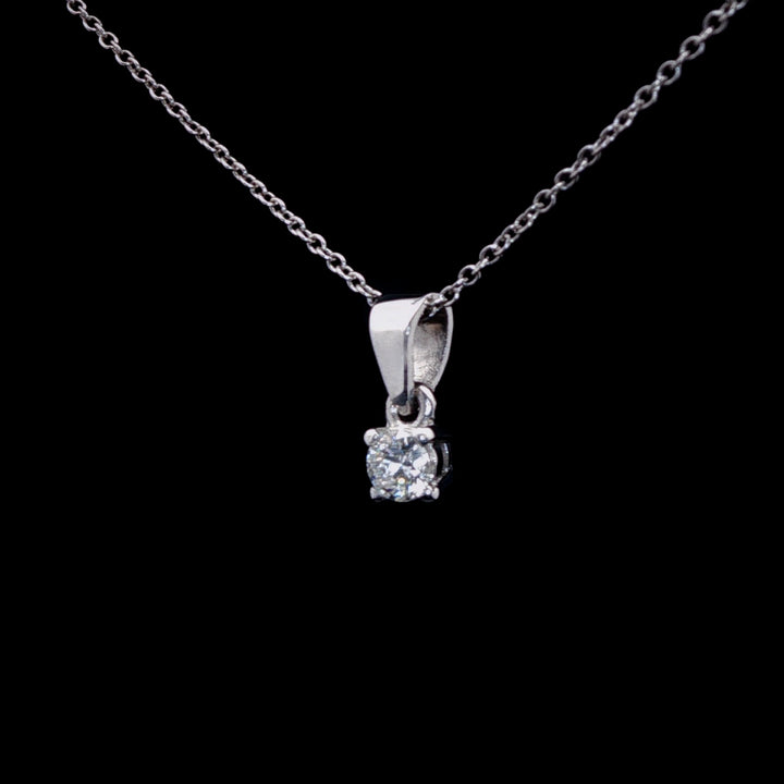 18ct White Gold 0.25ct Single Stone Diamond Pendant