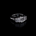 Art Deco Style Platinum Seven Stone 1.17ct Diamond Ring