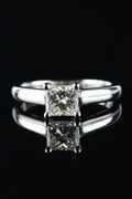 18ct White Gold Princess Cut Diamond Solitaire Ring 0.80ct