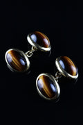 18ct Vintage Tiger's Eye Cufflinks