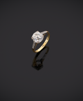 Art Deco 18ct Gold and Platinum Old Cut 1.67ct Diamond Solitaire Ring, Circa 1930