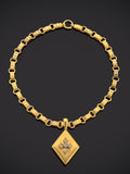 Antique Victorian Fine Gold 1.05ct Diamond Pendant Necklace, Circa 1875