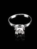Platinum Square - Set Solitaire Diamond Ring