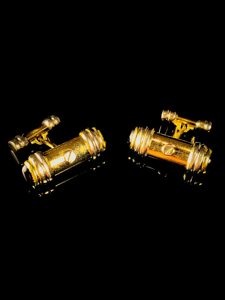 Vintage 18ct Yellow Gold and Black Onyx Cufflinks