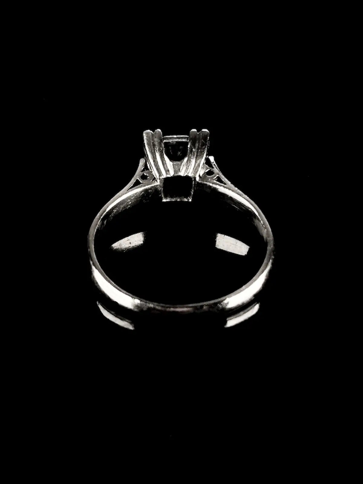 Platinum Square - Set Solitaire Diamond Ring