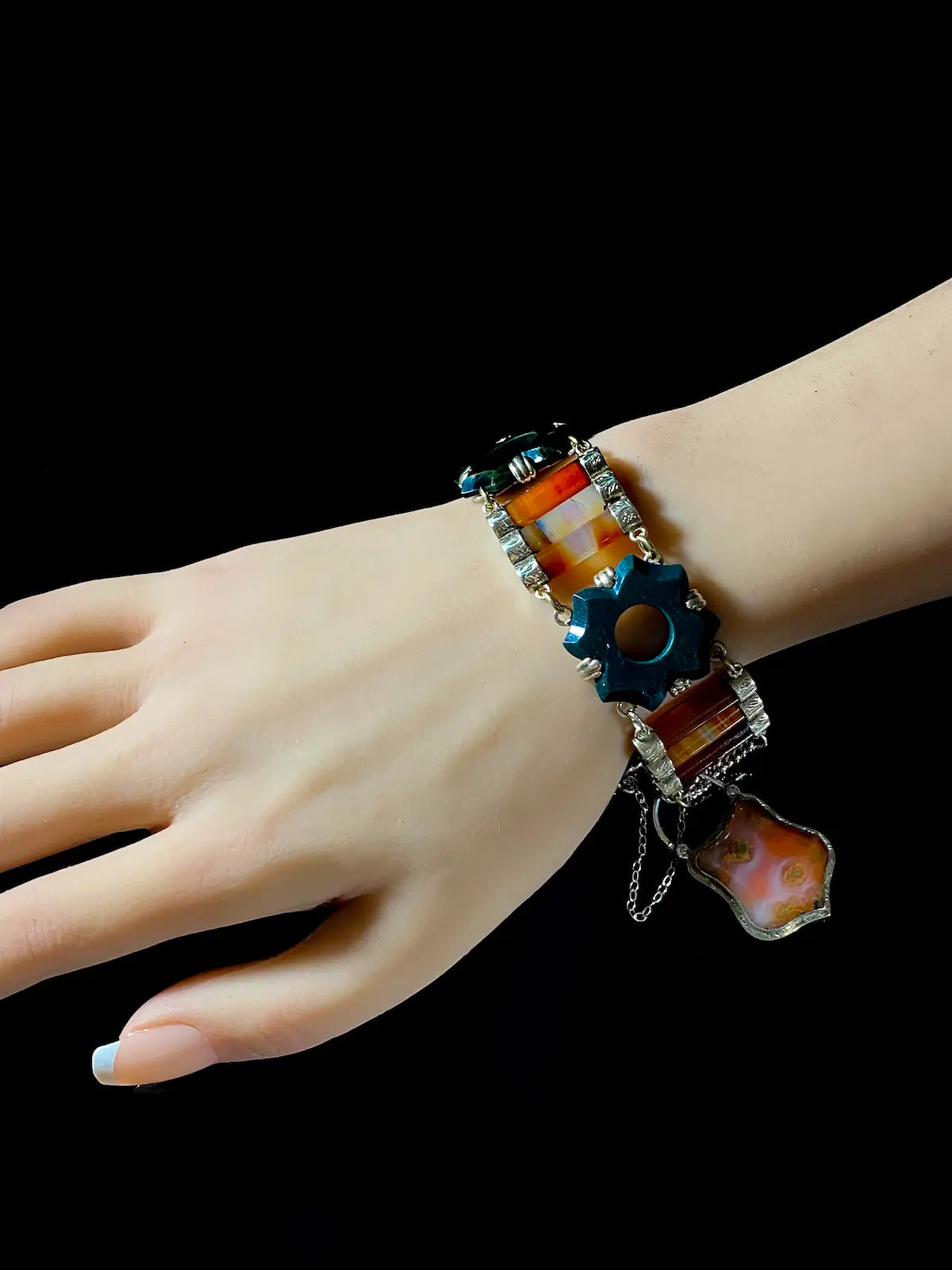 Scottish Agate Silver Bracelet