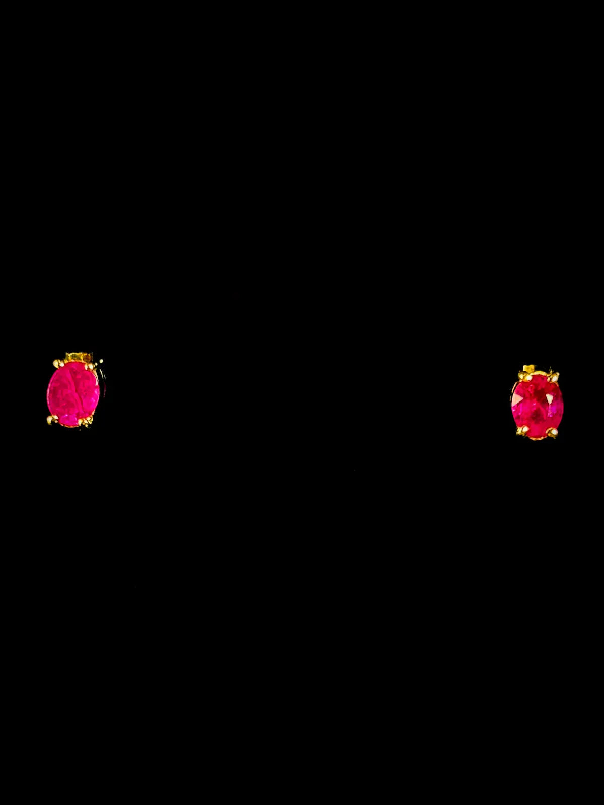 18ct Yellow Gold Oval Ruby Stud Earrings, 1.03ct