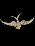 18ct Yellow Gold and Silver Diamond and Ruby Bird Brooch