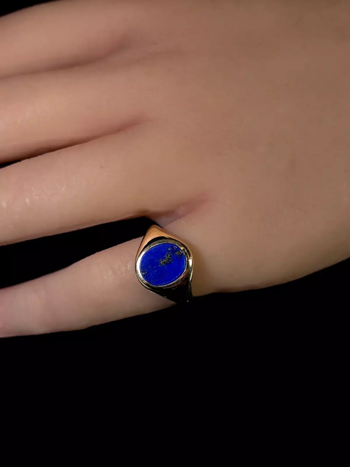 9ct Yellow Gold Lapis Signet Ring