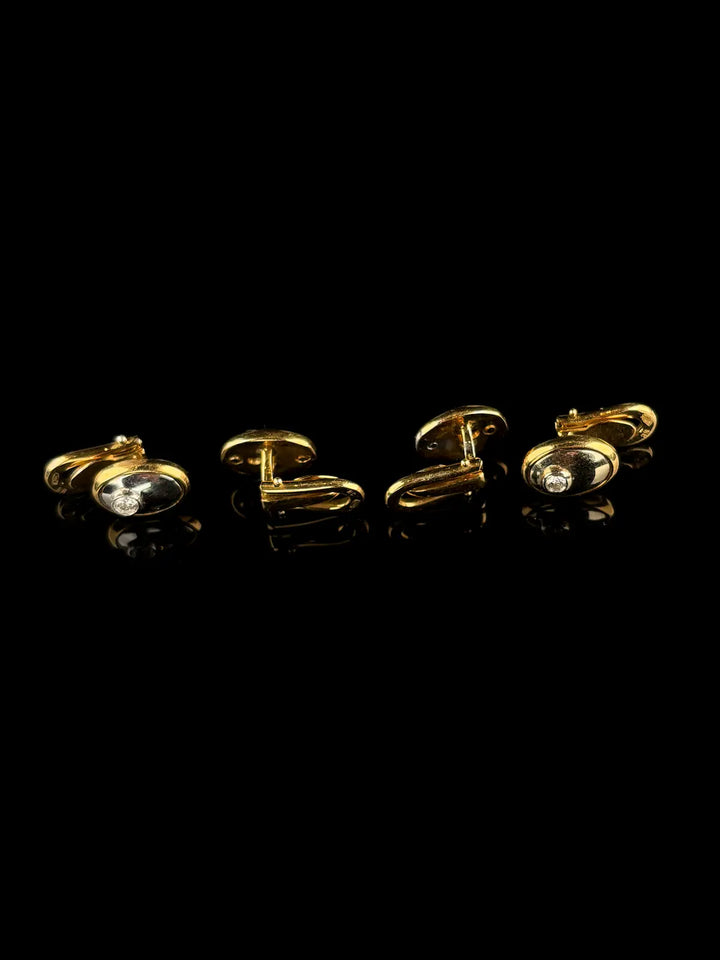 18ct Yellow and White Gold Diamond Set Dress Stud Set