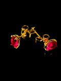 18ct Yellow Gold Oval Ruby Stud Earrings, 1.03ct