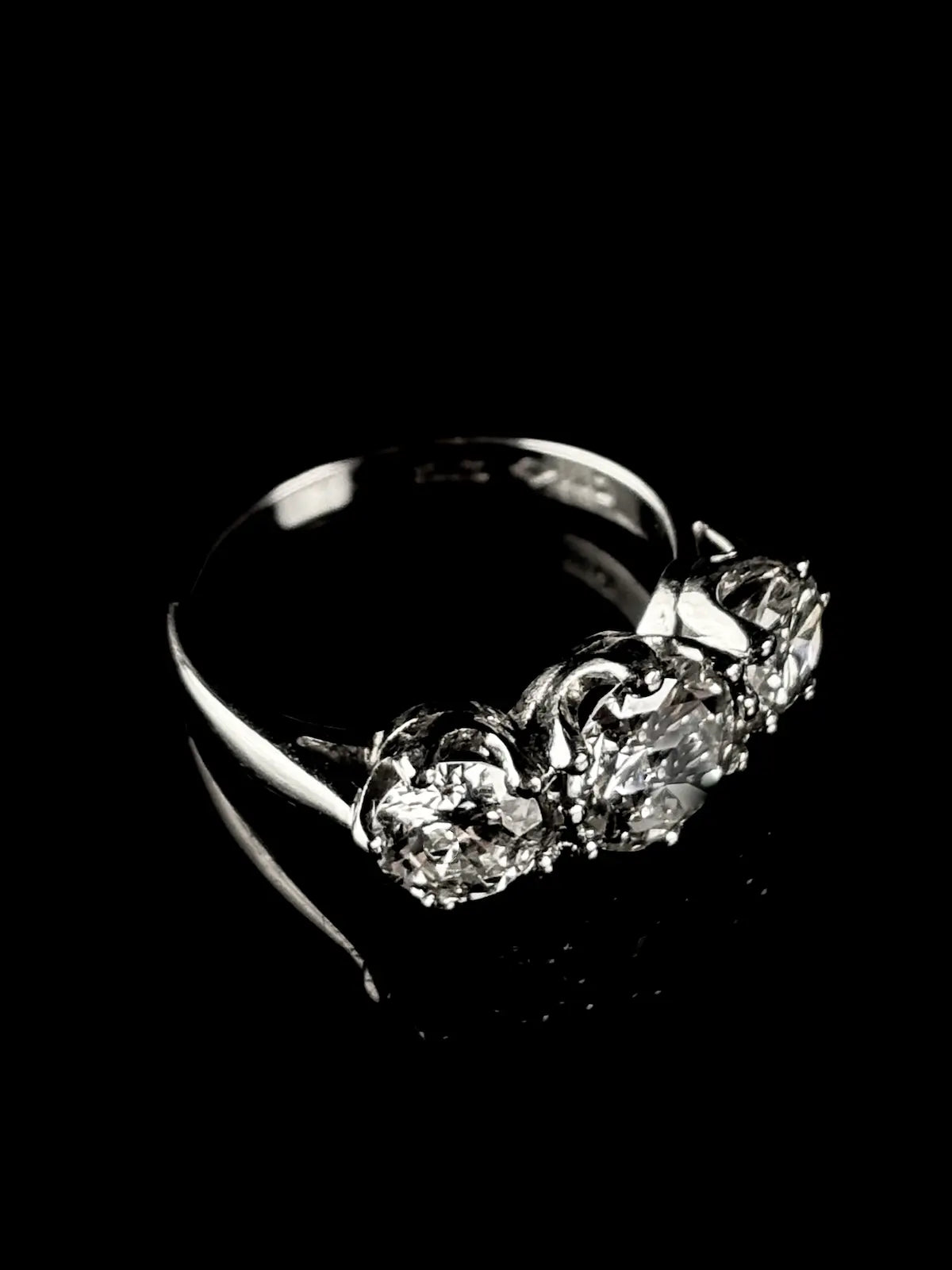 Platinum and 2.7ct Diamond Three Stone Ring