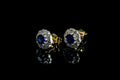 18ct Gold 1.50ct Sapphire and 1.00ct Diamond Cluster Earrings Set in Platinum