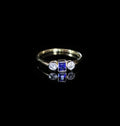 18ct Gold Sapphire and Diamond Three Stone Ring