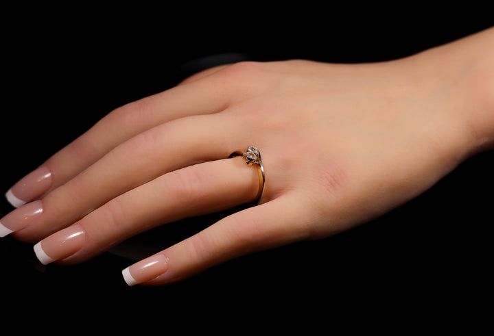 18ct Gold Two Stone Old Cut Diamond Twist Ring