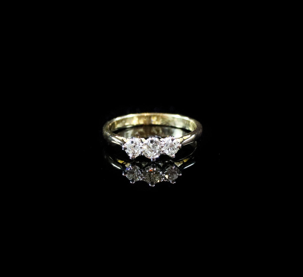 18ct Gold and Platinum Three Stone Diamond Ring