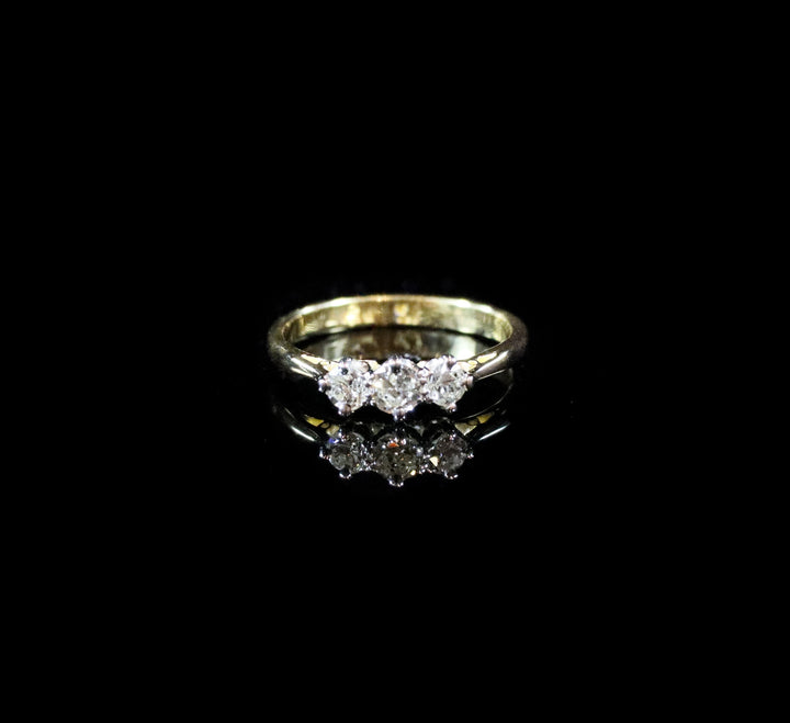 18ct Gold and Platinum Three Stone Diamond Ring