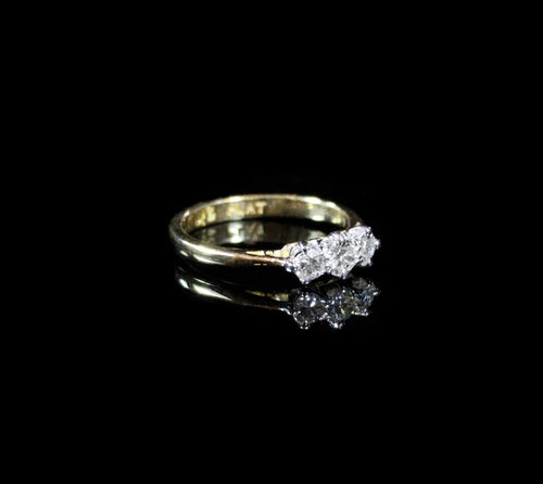 18ct Gold and Platinum Three Stone Diamond Ring