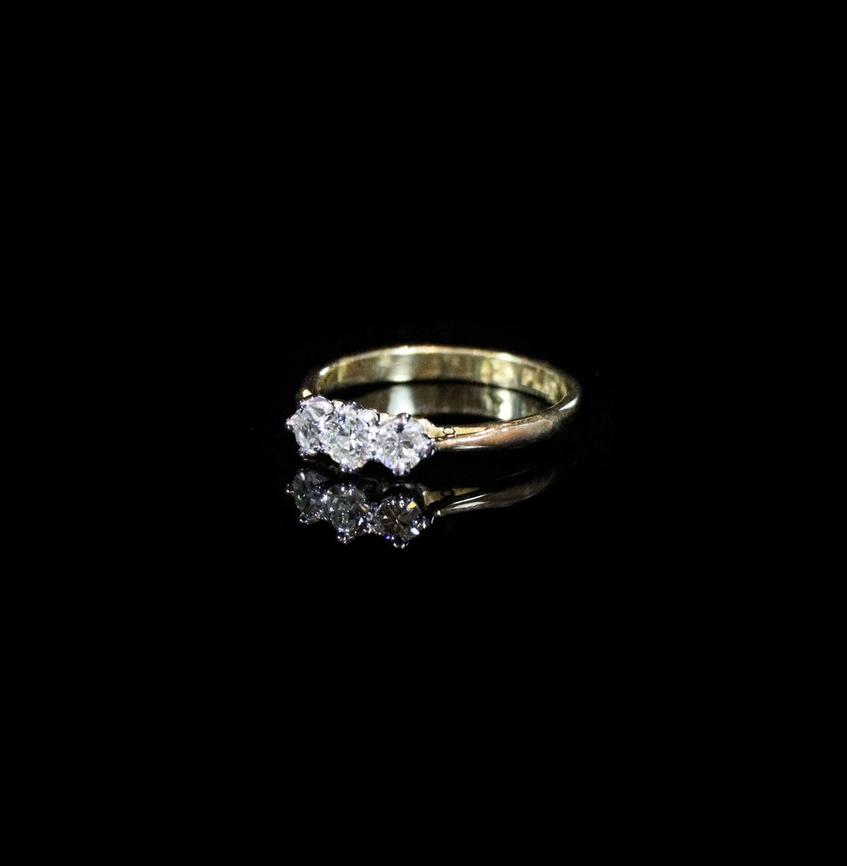 18ct Gold and Platinum Three Stone Diamond Ring
