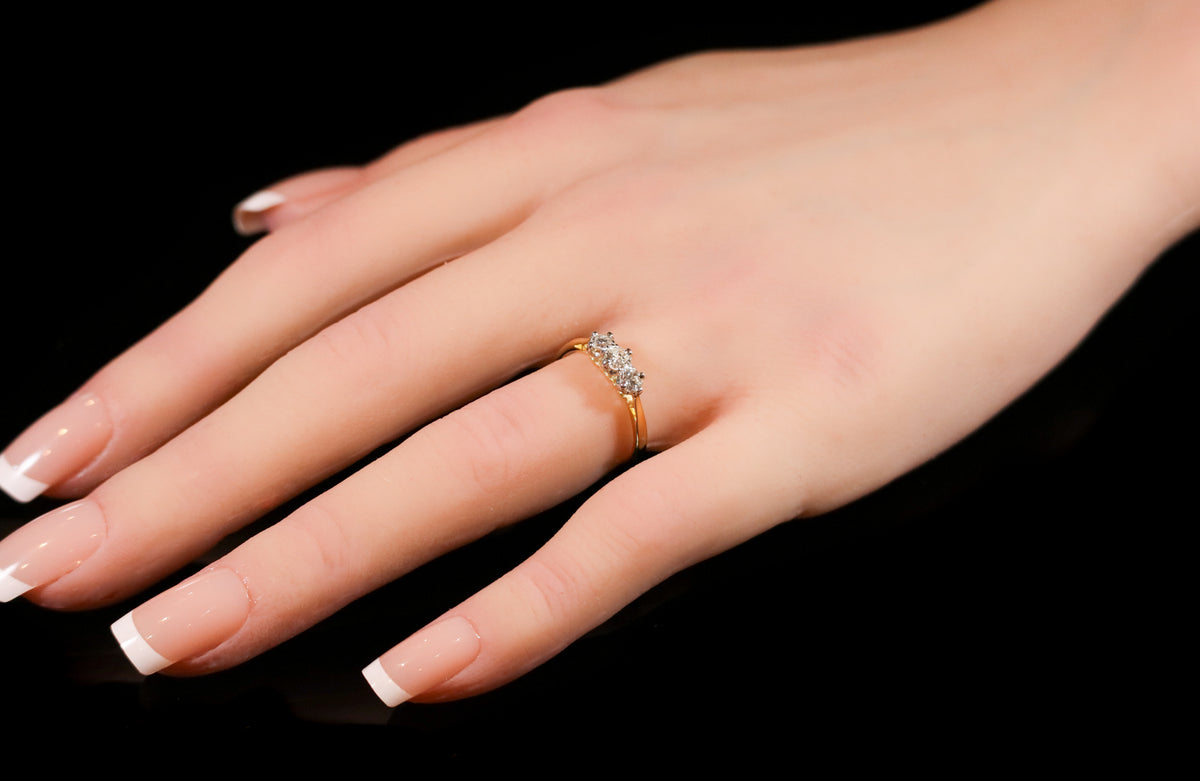 18ct Gold and Platinum Three Stone Diamond Ring