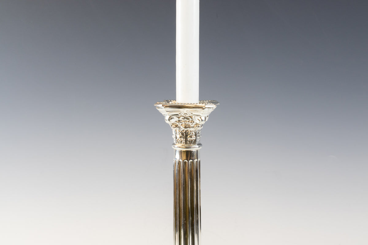 Pair of sterling silver candlesticks