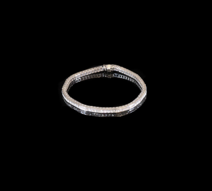 18ct White Gold Diamond Channel Set Line Bracelet