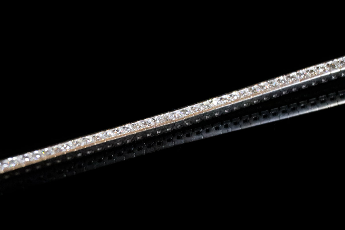 18ct White Gold Diamond Channel Set Line Bracelet