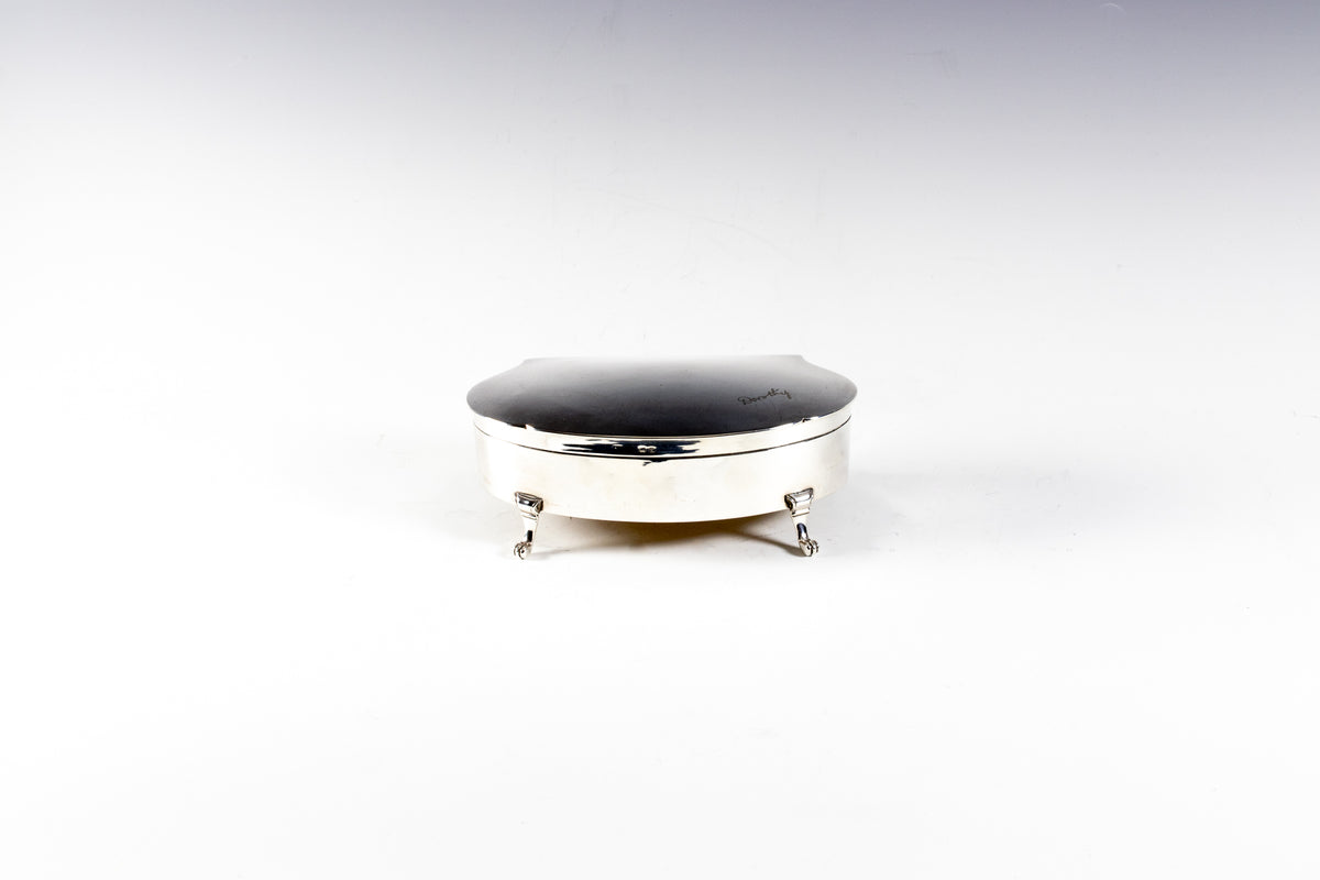 Antique sterling silver jewellery box
