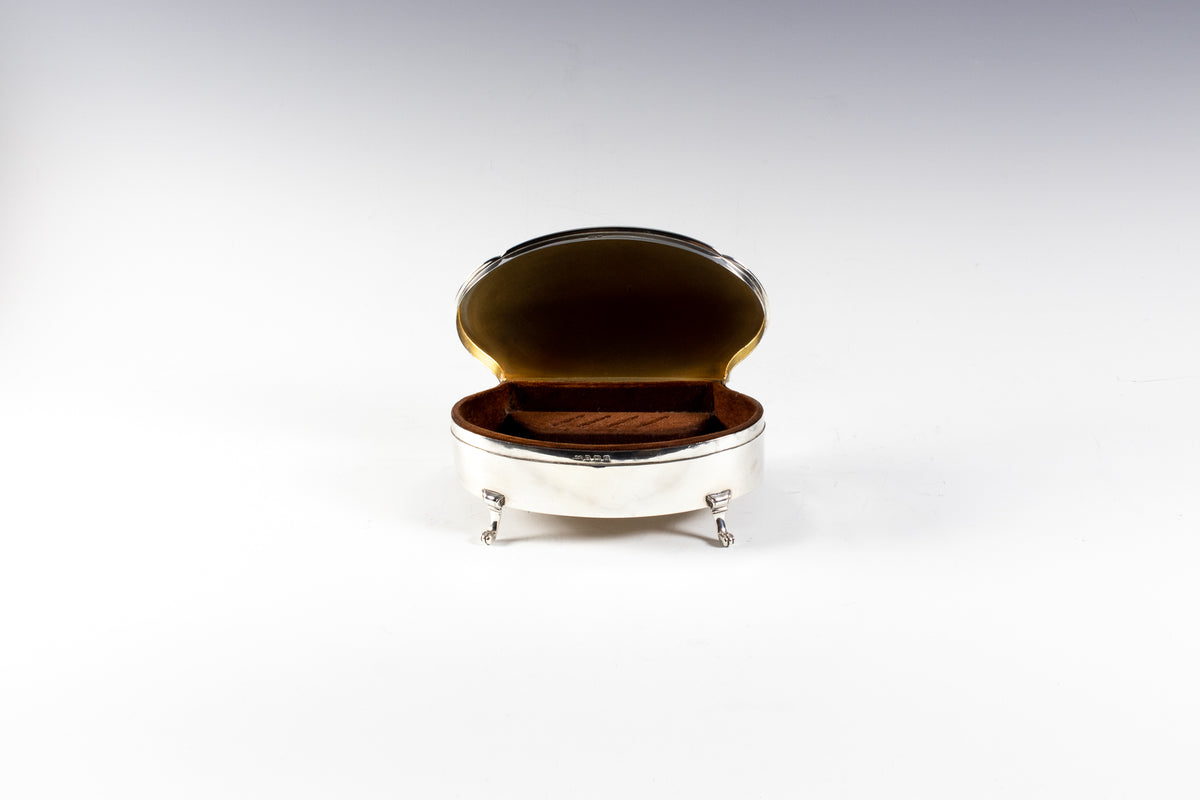 Antique sterling silver jewellery box