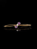 15ct Yellow Gold Amethyst and Pearl Twist Bar Brooch