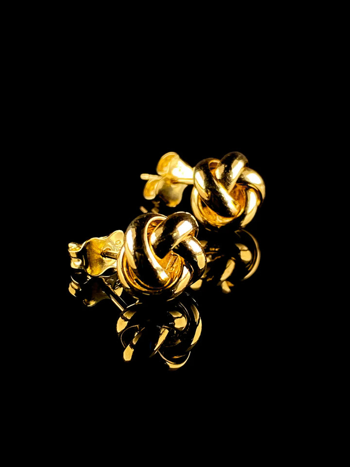 Vintage 18ct Yellow Gold Knot Stud Earrings