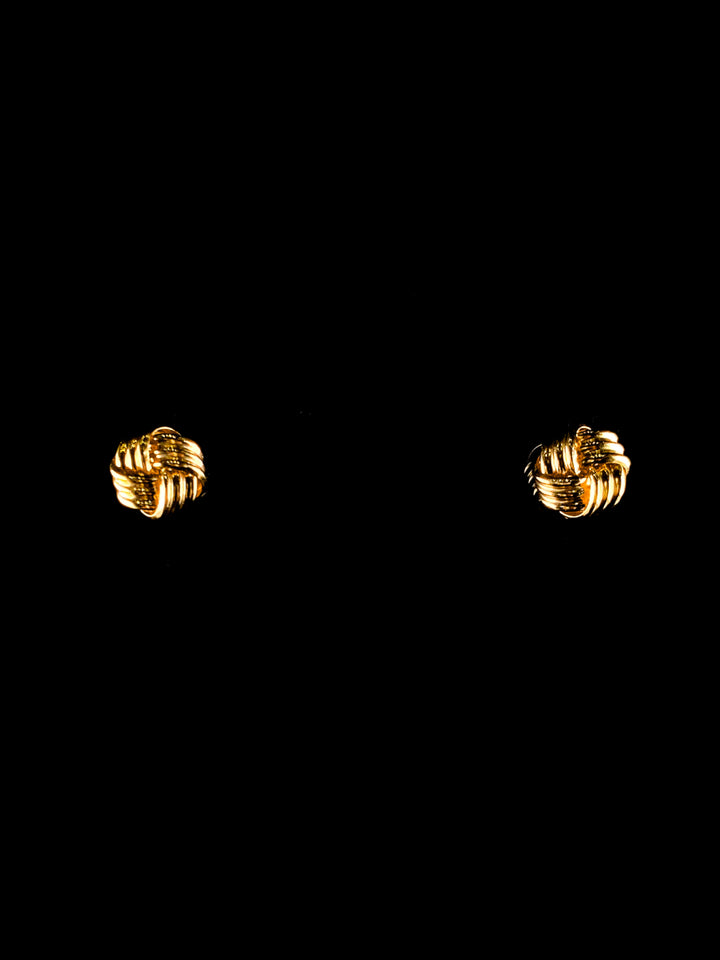 18ct Yellow Gold Textured Knot Earrings