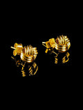 18ct Yellow Gold Textured Knot Earrings