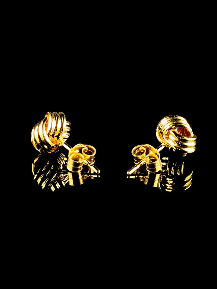 18ct Yellow Gold Textured Knot Earrings
