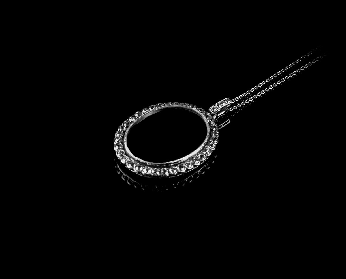 Platinum and Diamond Picture Pendant Necklace