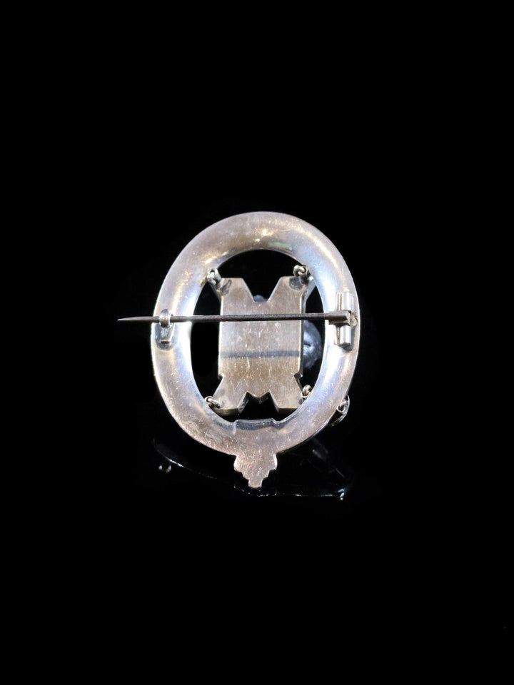 Antique Scottish Silver and Agate Saltire Brooch